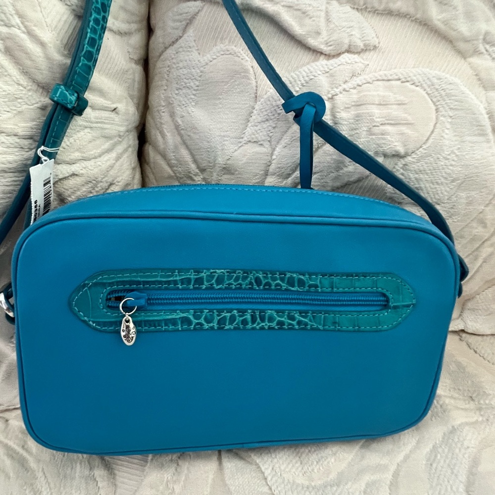 Brighton Teal Crossbody Bag with Heart Buckle Accents - Picture 2 of 14